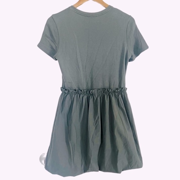 Zara Like New Green Combination Mini Dress with Voluminous Hem Size Medium - Picture 7 of 8